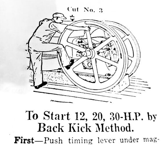 Back Kick Method for Starting a Stationary Engine